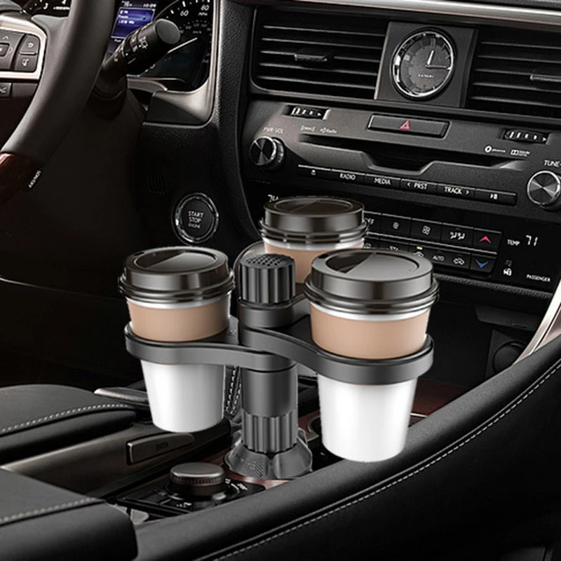 

Adjustable 3 In 1 Car Cup Holder Expander Adapter 360 Rotating Insert Drinks Support Base Car Cup Mount Beverage Bottle Bracket