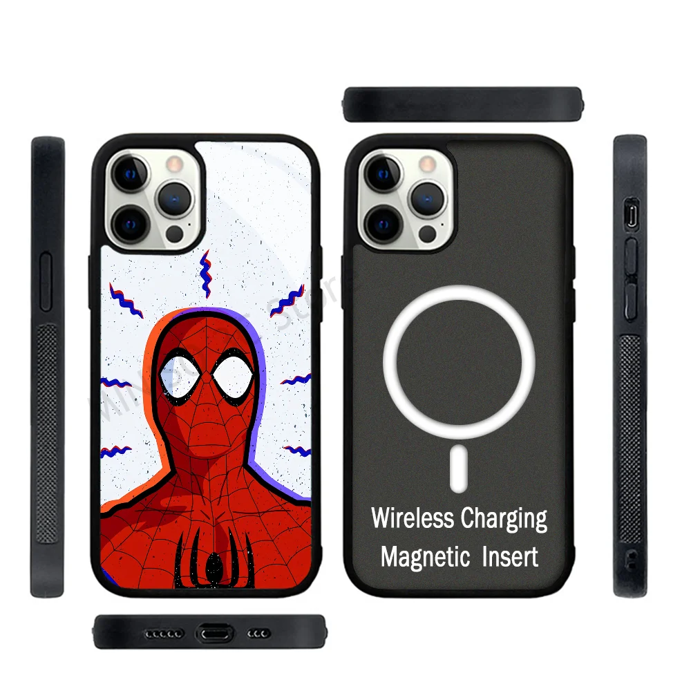 Cool Phone Case Strong Magnetic For IPhone 15 14 13 Pro Max 11 12 Mini S-Spider Man For Magsafe