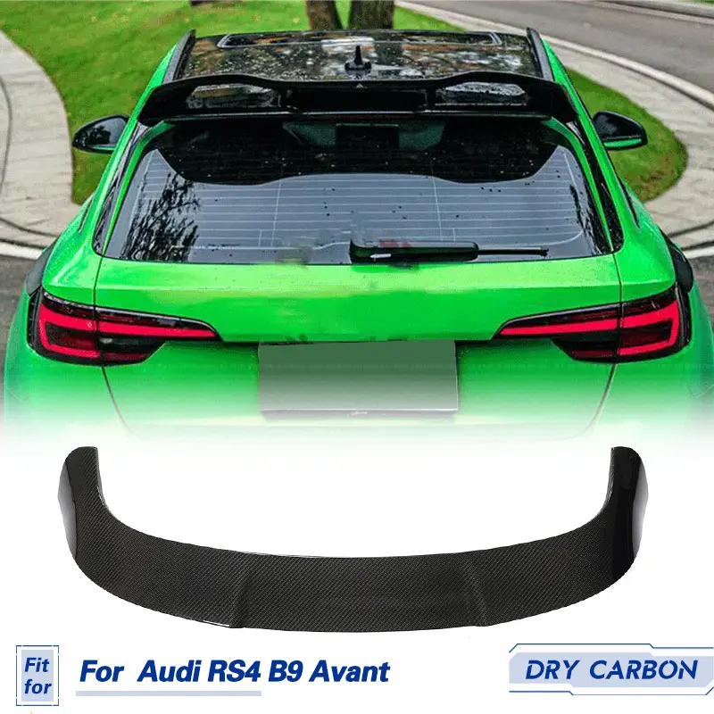 Car Rear Trunk Spoiler Wings Prepreg Dry Carbon for Audi RS4 B9 Avant Wagon 2020 2021 Racing Rear Spoiler Boot Lid Wing Lip