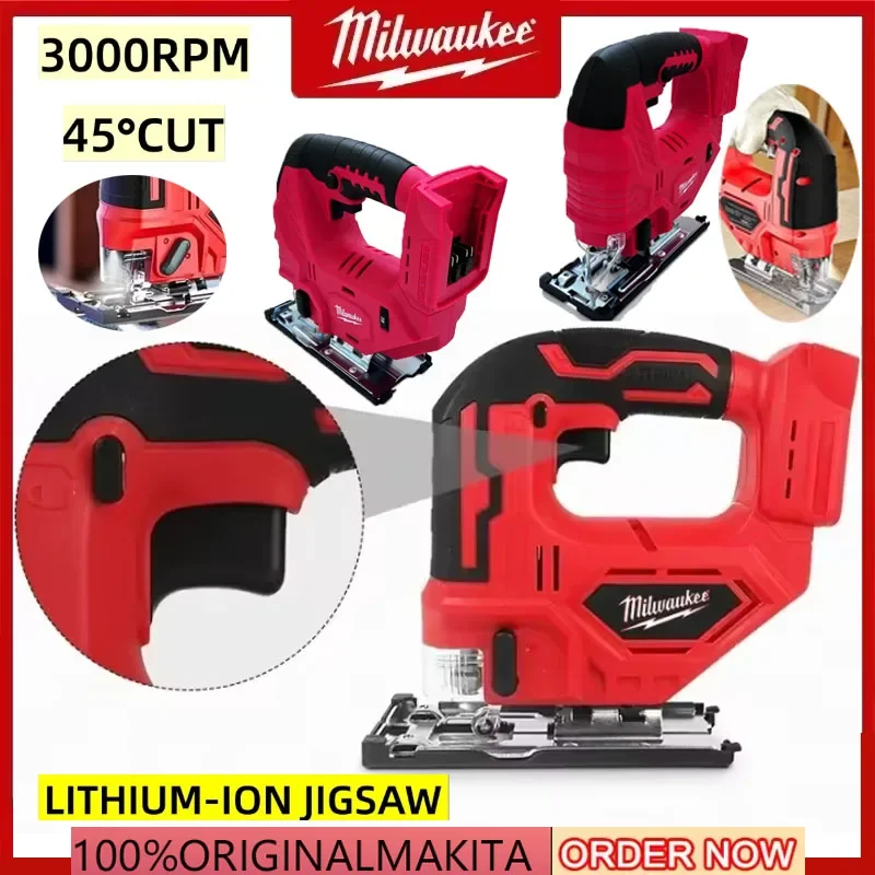 

2026 Milwaukee Electric Jigsaw Portable Cordless Saw Multi-Function Wood Cutting Woodworking Machines For 18V Battery