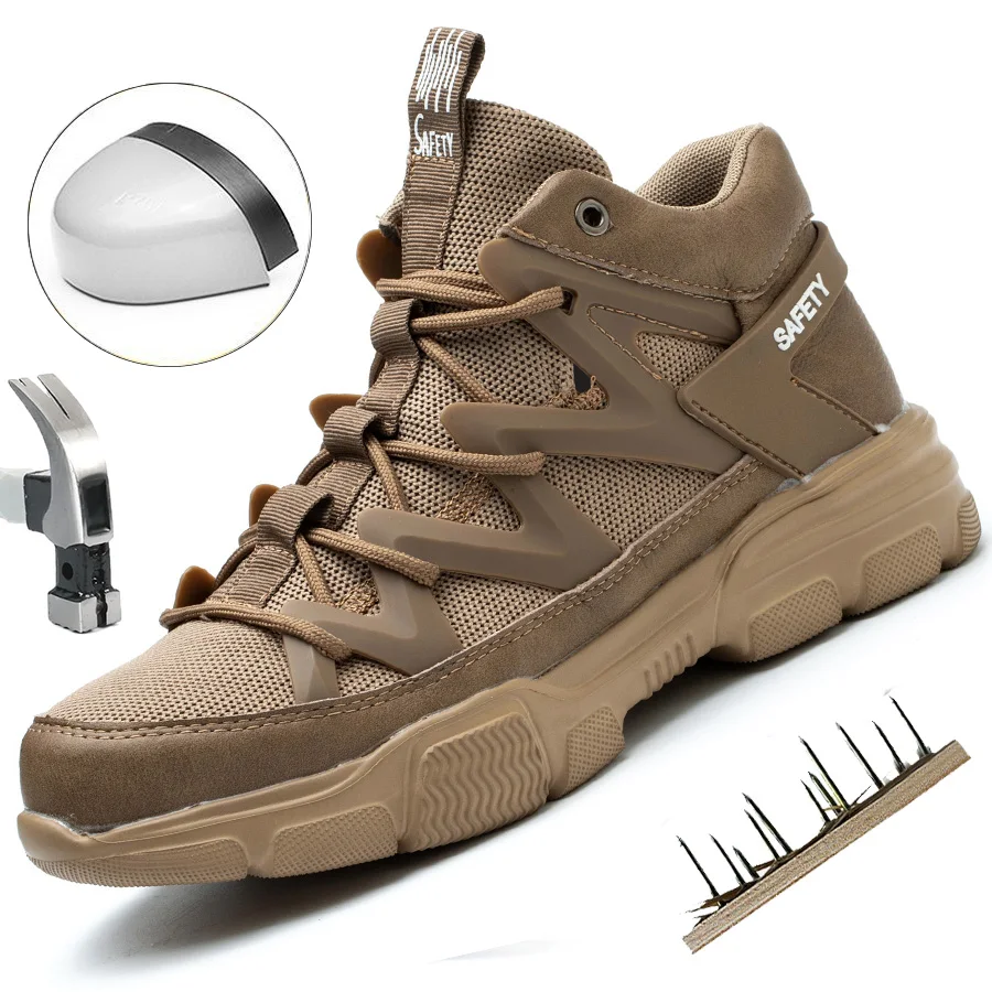 

Work Safety Shoes Men's Safety Boots Anti-smash Work Shoes With Plastic steel head Shoes Men Work Boots Anti-stab Safety Sneake
