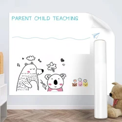 Adesivo de parede de quadro branco premium, aderente estático, sem adesivo, sem danos à parede, fácil de limpar e reutilizar para casa, escola e escritório