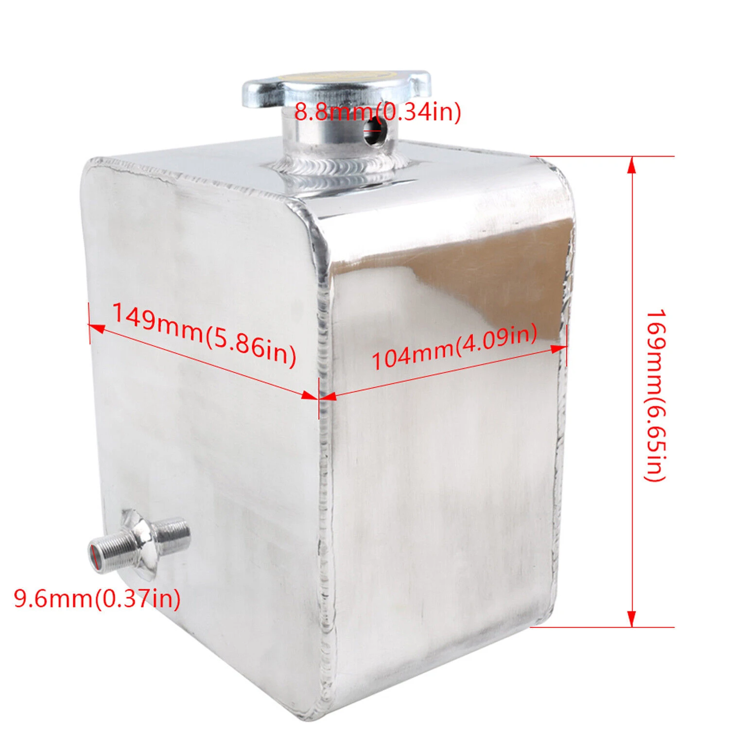 2.5L Aluminum Overflow Recovery Tank Bottle Universal Car Water Coolant Radiator
