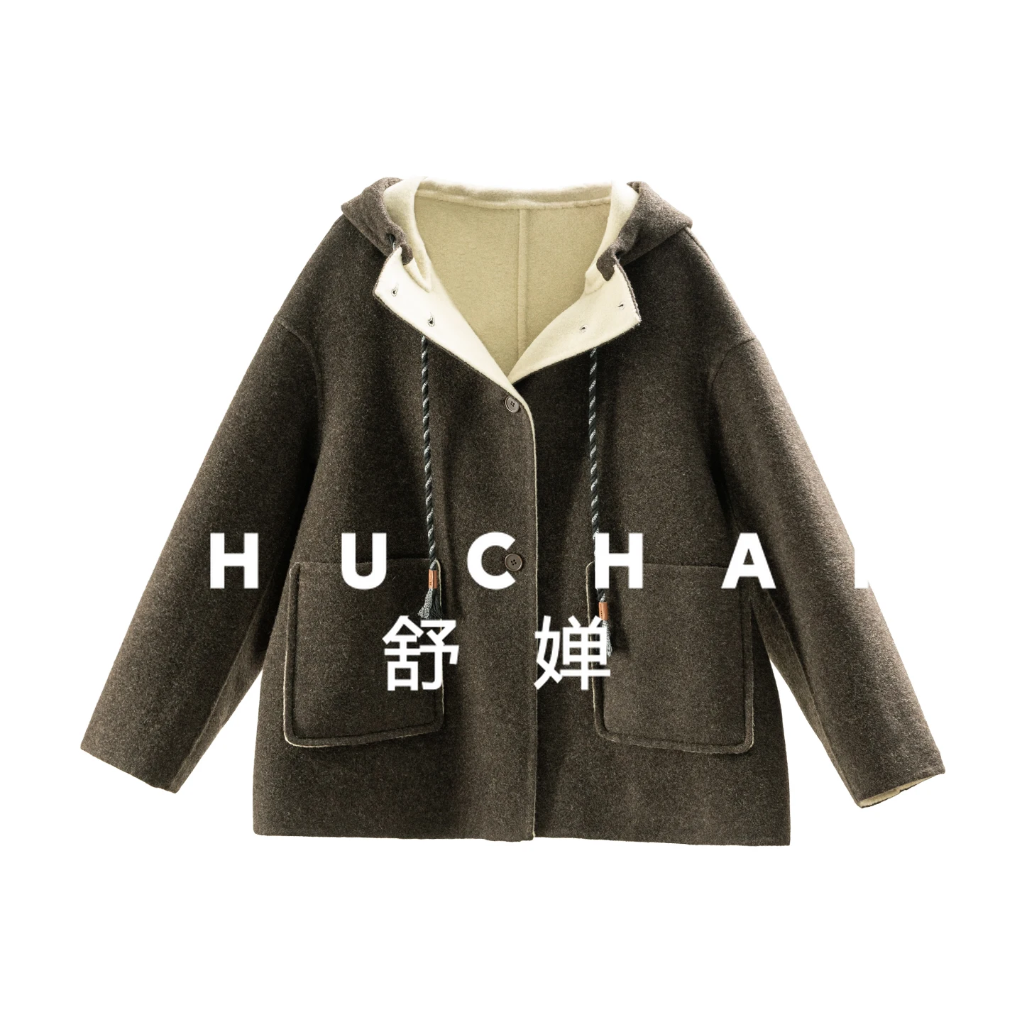 High-quality, French Luxury Cashmere Wool Double-sided Woolen Hooded Coat Women 99B3 Abrigo Invierno 2025 Para Mujer