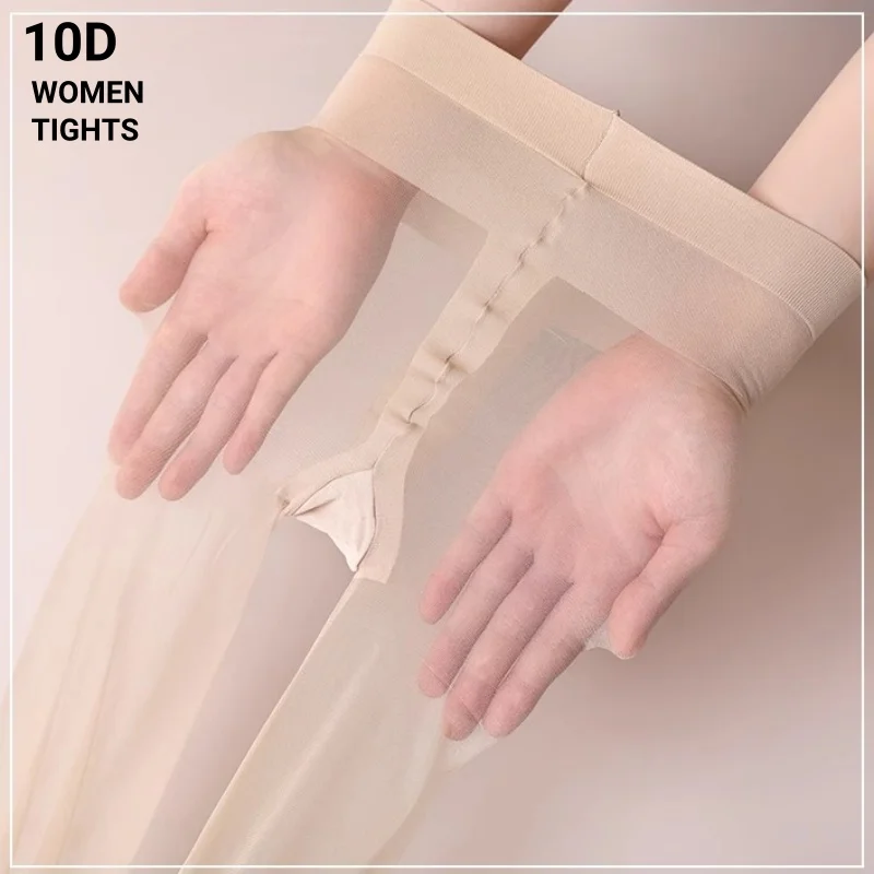 1 paire de collants couleur peau pour femmes, collants fins d'été, bas Ultra-fins à entrejambe en T, sans couture, bas extensibles en Nylon