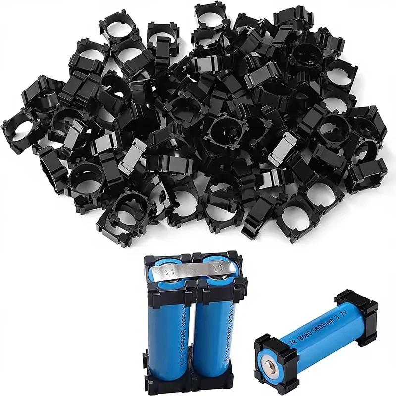 100PCS 18650 Lithium Battery Holder Cylindrical Anti-Vibration Plastic Battery Pack Bracket Li-ion Battery Spacer Cell Holder