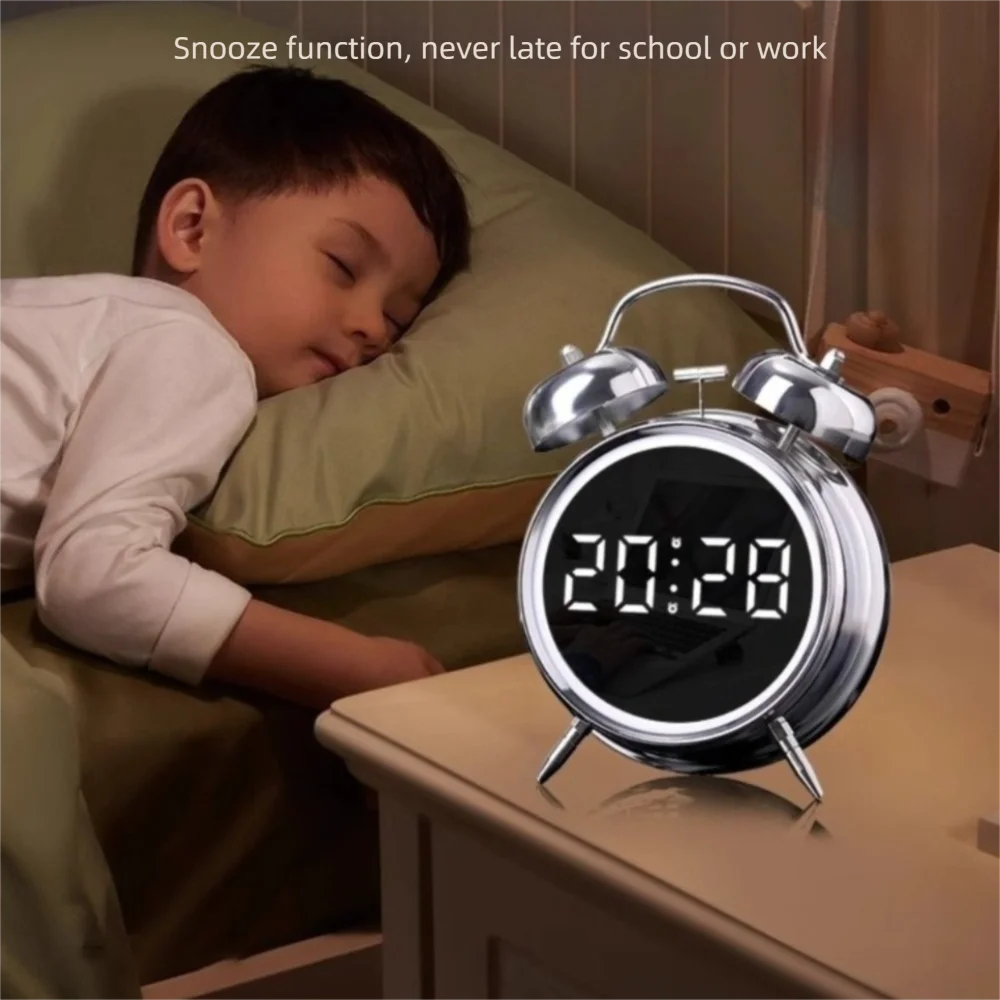 

Большой многофункциональный будильник с LED-экраном, цифровые часы с ночником, детские часы для дома