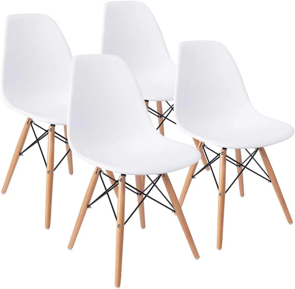 

Pre Assembled Modern Style Dining Chair Mid Century Modern DSW Chair, Shell Lounge Plastic Chair , Set of 4