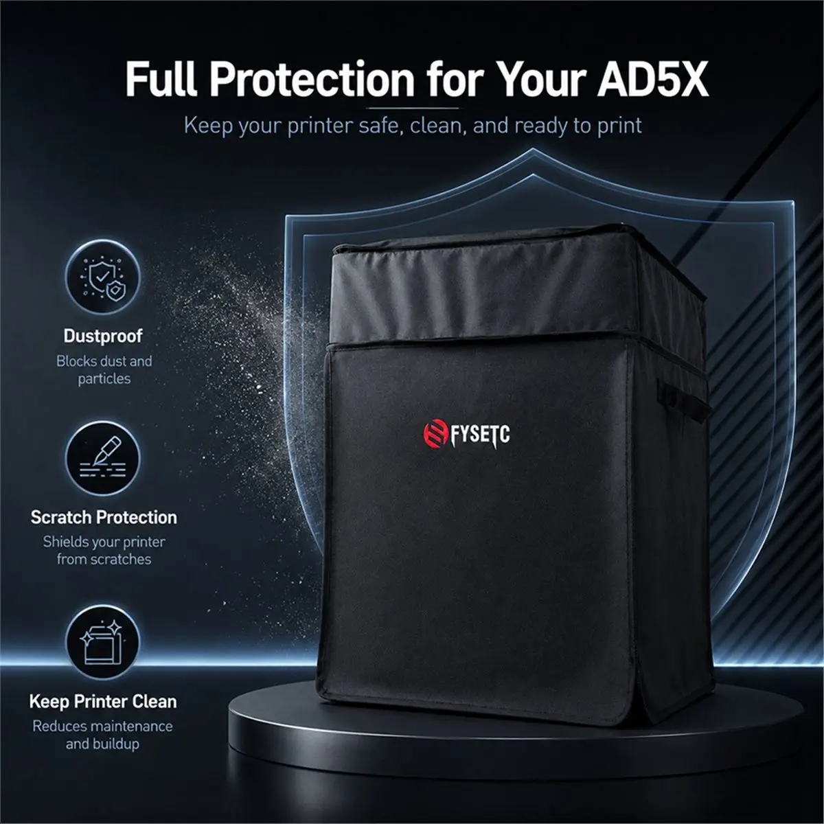 PHONE&GEAR  for AD5X 3D Printer Nylon Dust Cover Protector Waterproof Fireproof Cover 3D Printer Upgraded Parts