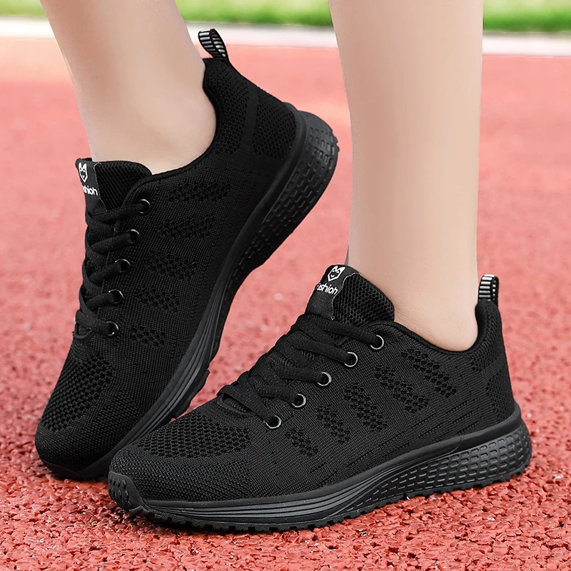 Women Casual Shoes Fashion Breathable Walking Mesh Flat Shoes Sneakers Women Running Gym Vulcanized Shoes White Female Footwear view 6