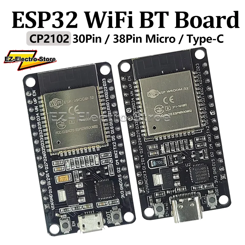 ESP32 Development Board 2.4G WIFI Bluetooth Module Micro Type-C 30Pin 38Pin CP2102 Ultra-Low Power Consumption Dual Core ESP-32S