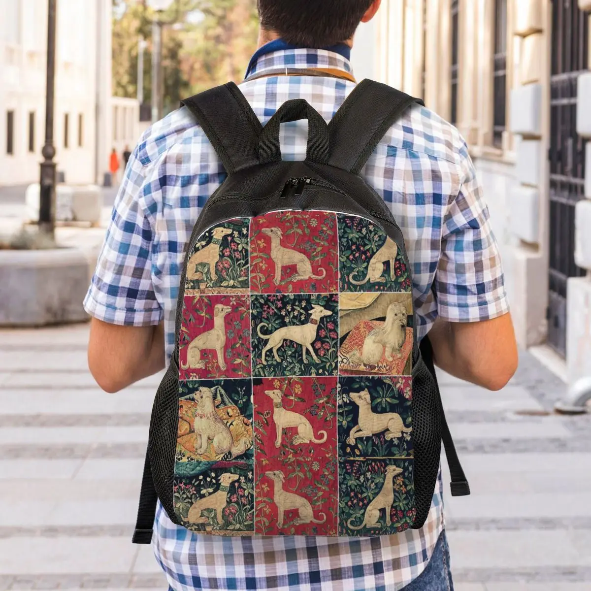 Medieval Greyhound Backpack for Men Women Water Resistant College School Whippet Sighthound Dog Bag Printing Bookbag