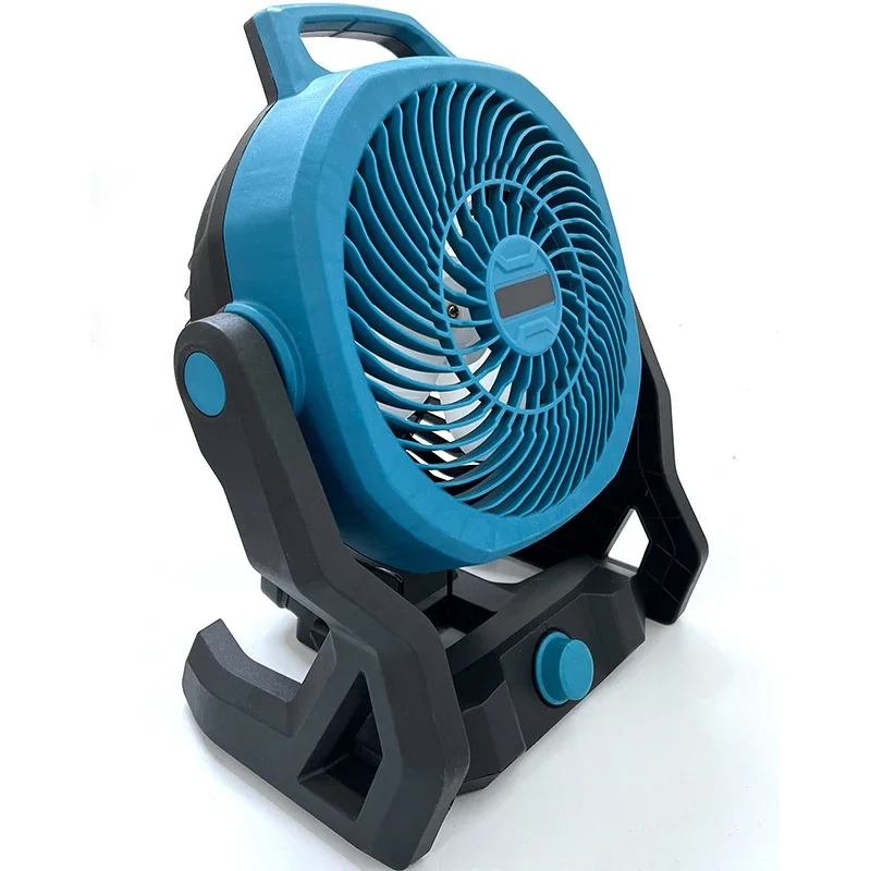 Campingventilator Aangedreven desktopvloerventilator Multifunctionele verstelbare kop 3-snelheidsinstelling Aangedreven desktopvloerventilator Geschikt voor Makita