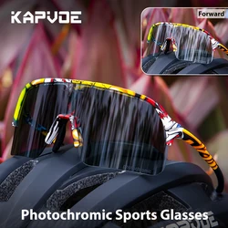 KAPVOE Photochromic Cycling Glasses Outdoor Sports Sunglasses for Man Bicycle Eyewear MTB Road Cycling Women Bike UV400 Goggles