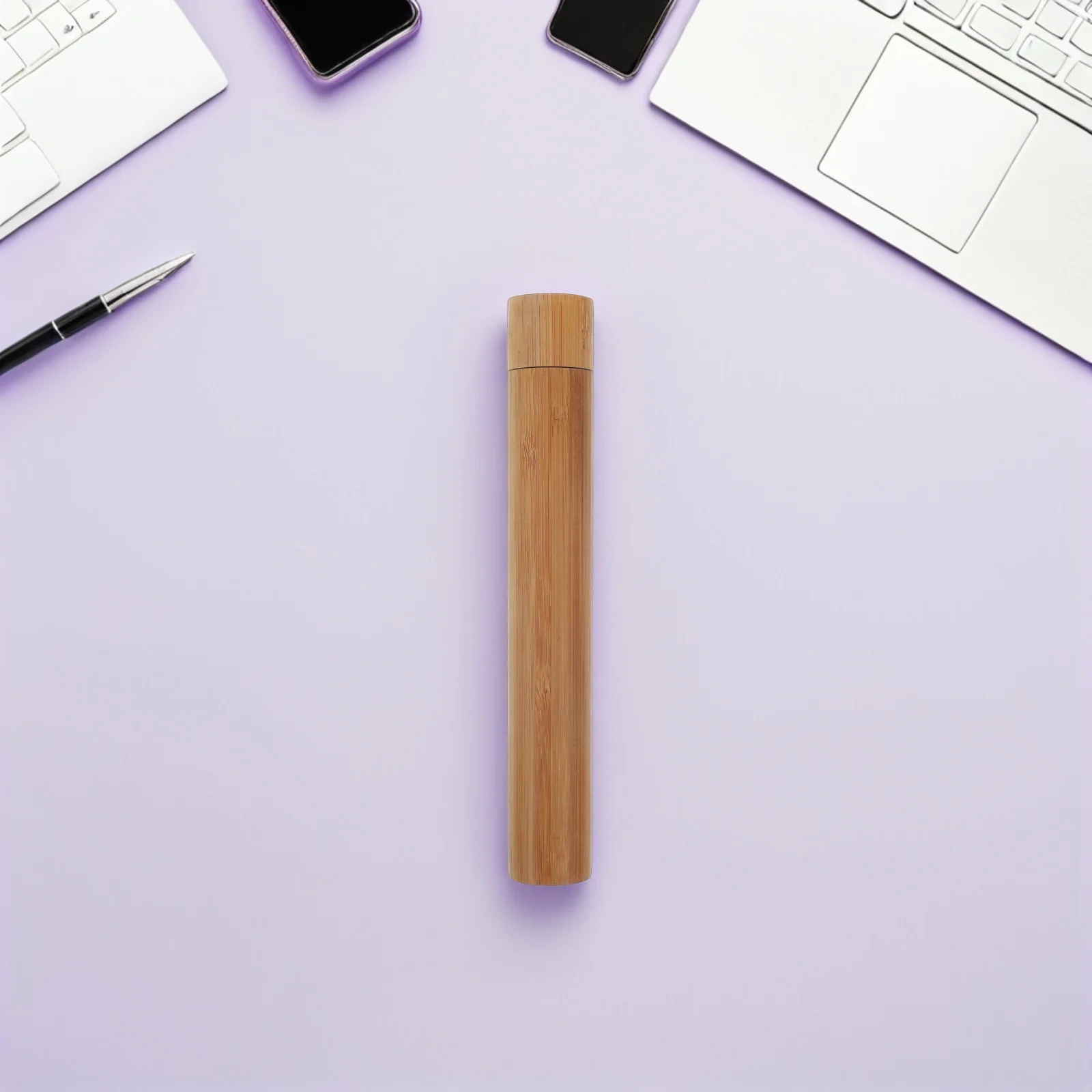 2 قطعة أنبوب تخزين ملف الخيزران مقاوم للرطوبة ملصق اسطوانة الشحن لشهادة العمل الفني تنظيم المستندات المحمولة