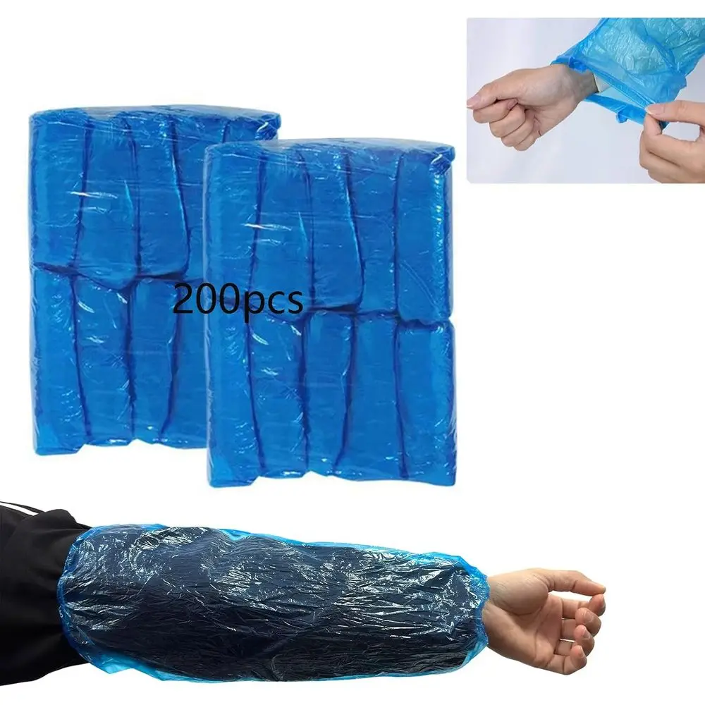 

200 Pack Disposable Plastic Arm Covers for Cleaning, Repair, Painting, and Tattoo Protection