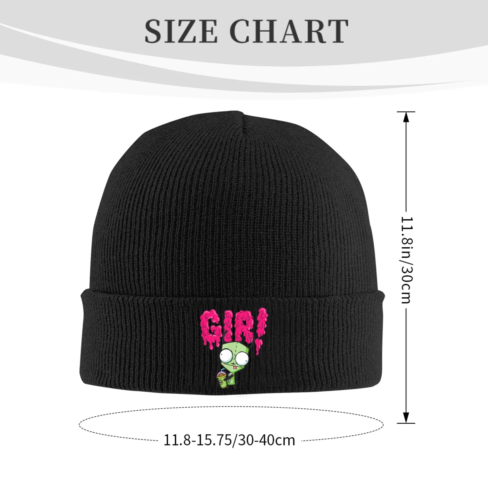 Invader Zim Gir Slime Knitted Hat Beanies Winter Hats Warm Unisex  Color  Cap for Men Women Gift,