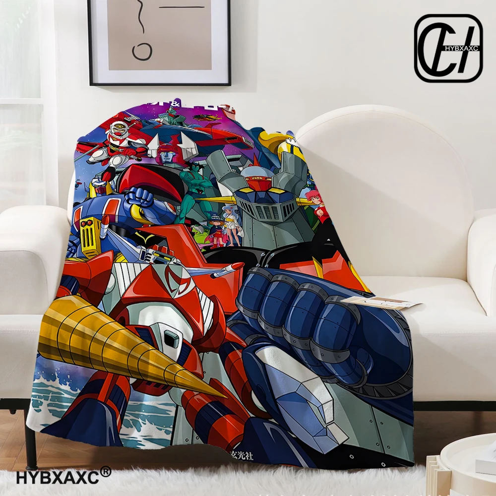 Mazinger z UFO Robot Grendizer Flannel Blanket Cartoon Anime Children Soft Cover Lightweight Bed Sofa Chair Blanket