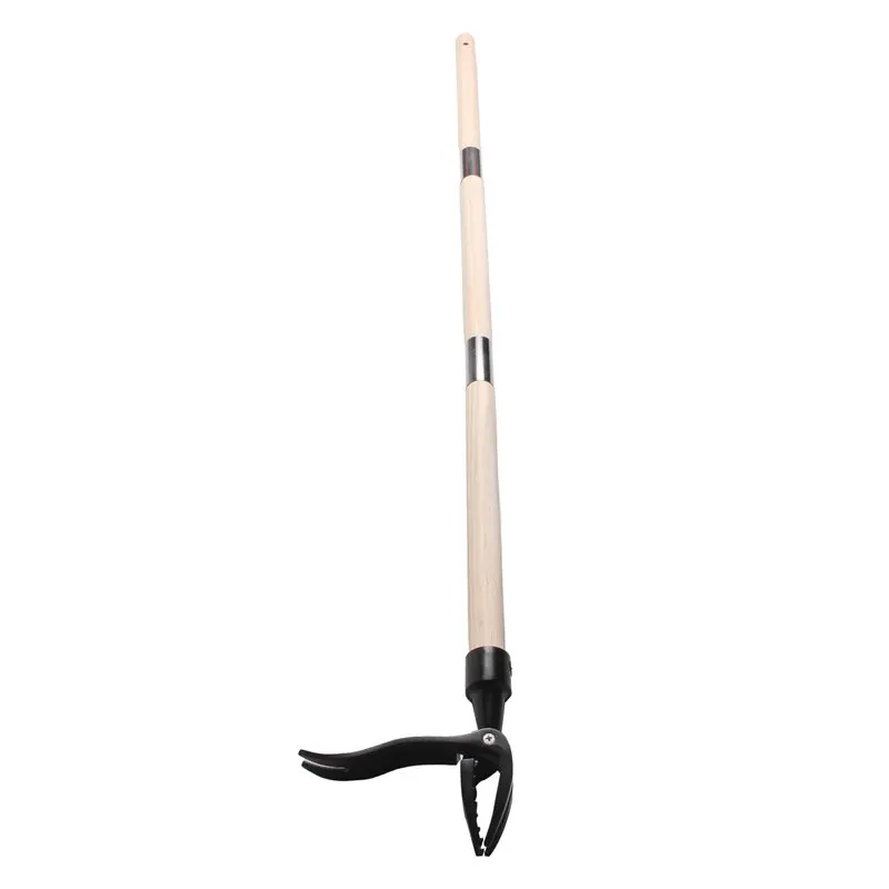 Stand-Up Weed Puller with 4-Claw Steel Head, Telescopic 3-Section Long Handle Garden Weeding Tool