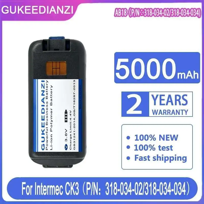 

Аккумулятор для мобильного терминала данных 5000 мАч для Intermec CK3 CK3X CK3A1 CK3C1 CK3R AB18 P N:318-034-02 318-034-034 Быстрая зарядка