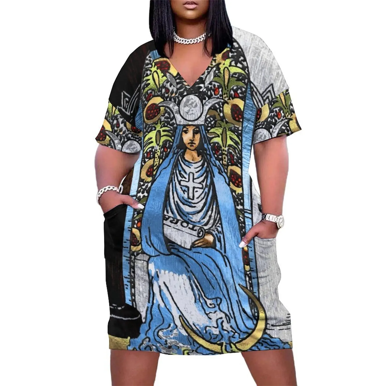 

Tarot Gold Edition - Major Arcana - The High Priestess Loose Pocket Dress Long dress woman long dress women