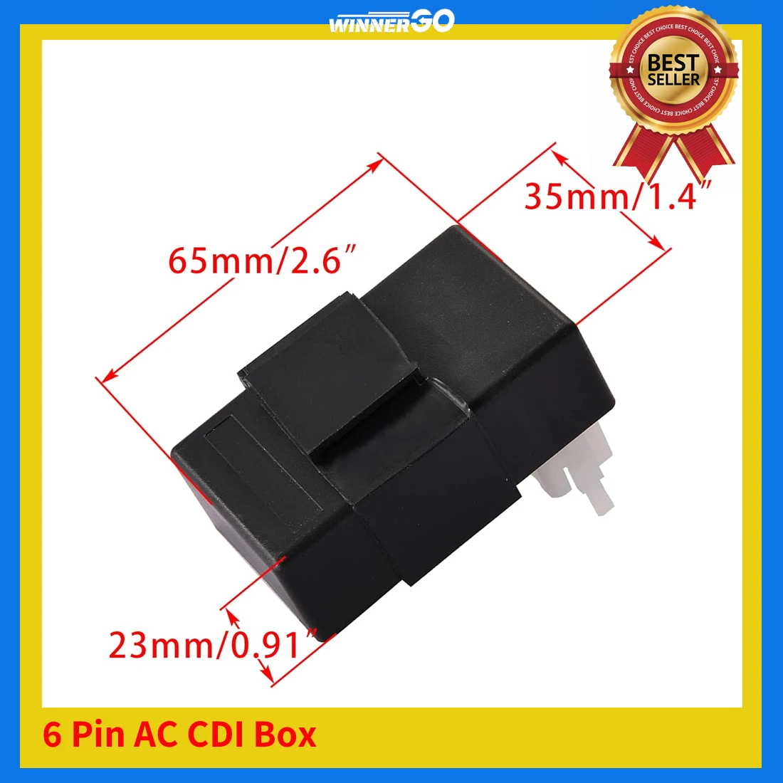 6 Pin AC CDI Box CDI for Chinese Brands Dirt Bike, ATV, Go-Kart and Scooter, TaoTao, Buyang, Coolsport, Kazuma, SUNL, Peace JCL view 3