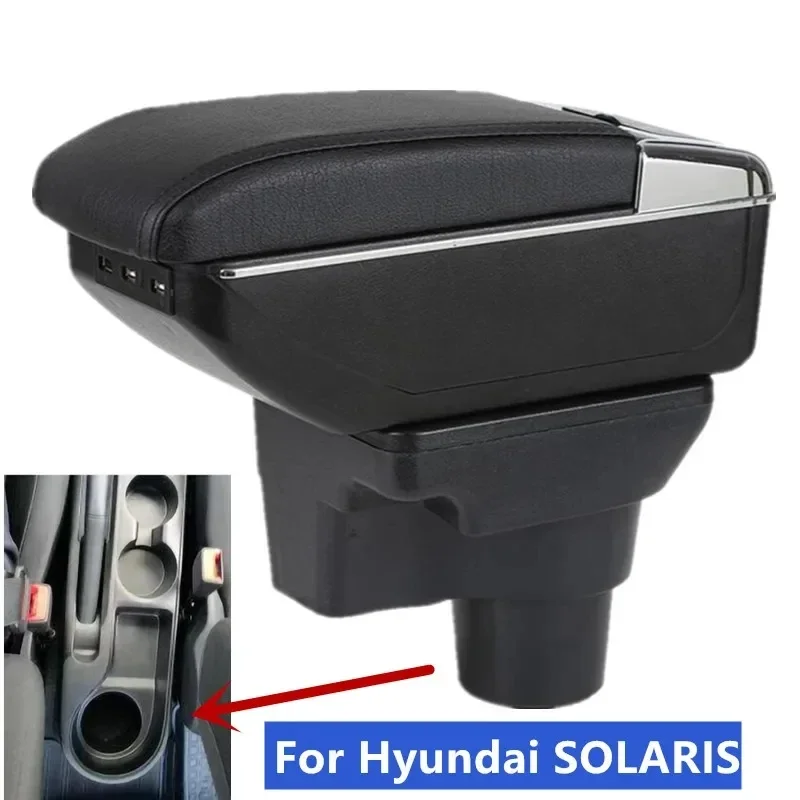 

NEW For Hyundai SOLARIS Armrest box For Hyundai Solaris 2 Accent Verna 2017 to 2022 Car Armrest Central Storage box Accessories