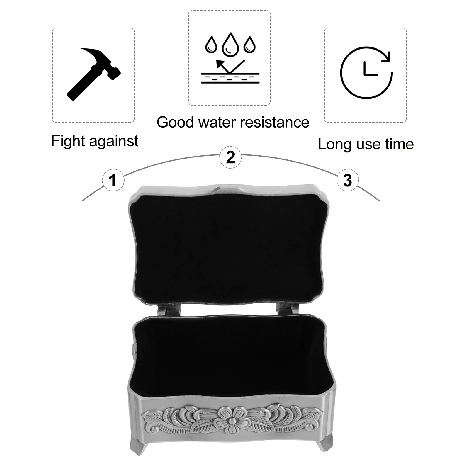 

1Pcs Vintage Storage Box for Jewelry Organizer Retro Metal Box Small Gift Keeper High-Grade Finish No Rust Fade Compact Holder