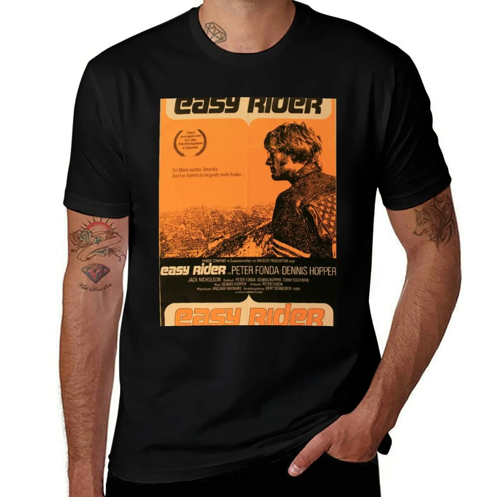 Футболка Easy Rider Dennis Hopper с минималистичным графическим принтом