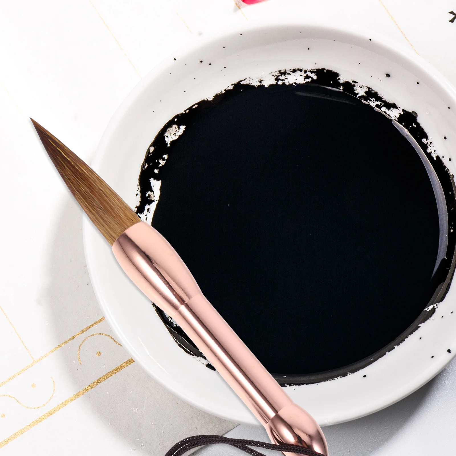 

Compact Chinese Calligraphy Pen Sturdy Copper Rod Fine Tip Ideal for Writing Drawing Watercolor Art Sketching on The Go