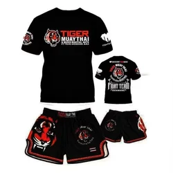 Camiseta de secado rápido de tigre para deportes de boxeo de Muay Thai