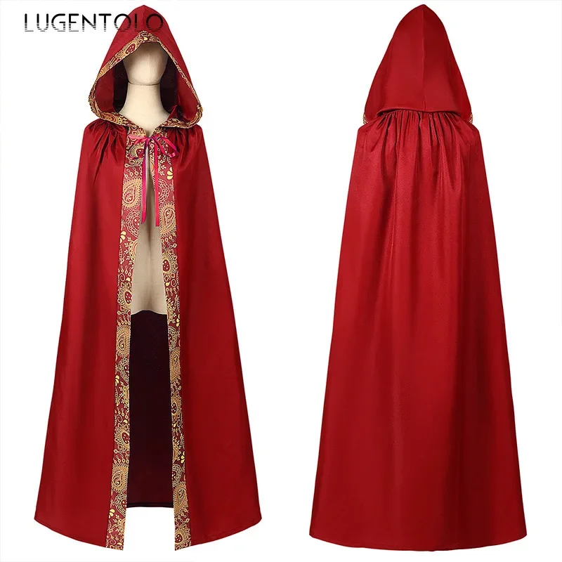 

Medieval Capes Church Clergy Costume Halloween Loose Cloak Hooded Ponchos Long Coat Party Retro Casual Stage Jackets