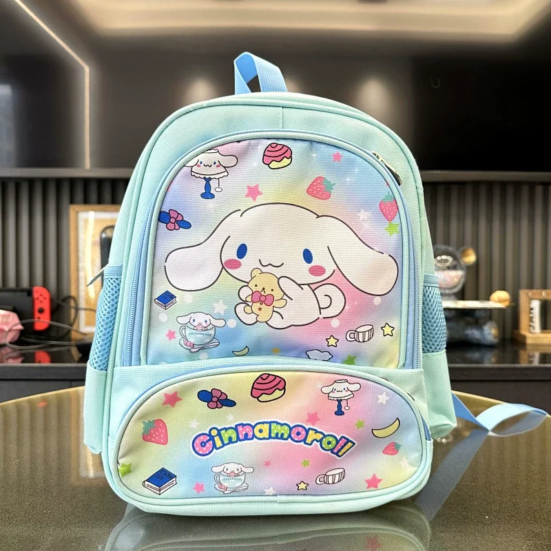 Sanrio Kindergarten Children'S Backpack Oxford Cloth Cartoon Kuromi Cinnamoroll Melody Hello Kitty School Double Shoulder Bag