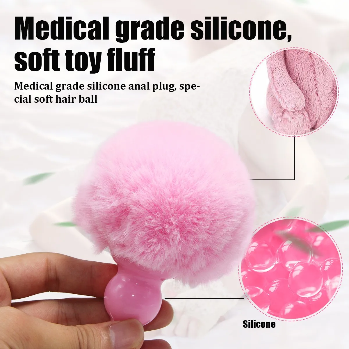 Plug anal en silicone en peluche pour hommes et femmes, jouet sexuel queue de lapin, masseur de prostate, plug anal sexy gay, jeu 7,0 plis