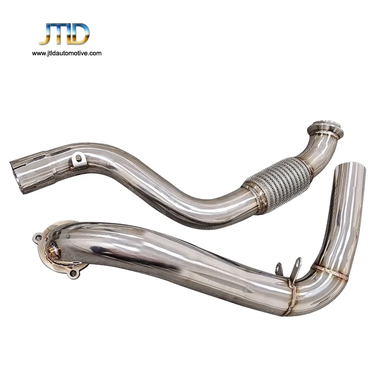 JTLD Stainless Steel Polishing Exhaust Downpipe Upgrade For Mercedes Benz C117 W176 CLA180 CLA200 CLA250