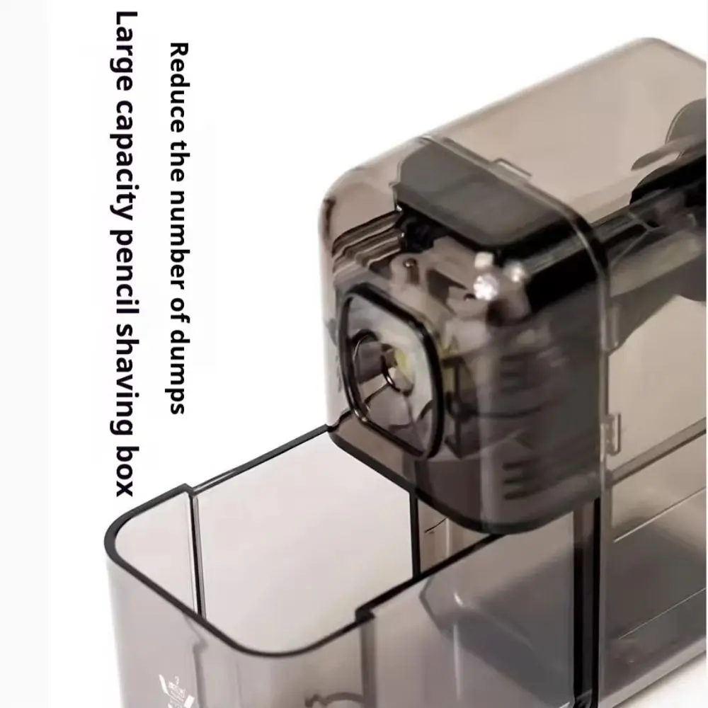 Transparent/Black Pencil Sharpener Long Point Art Designer Hand Crank Pencil Sharpener Educational Adjustable Pen Sharpener