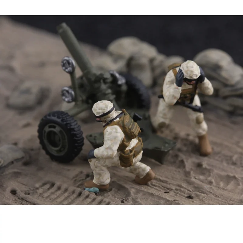 

1:72 Scale Model Painted Resin 2 Pcs Modern US Mortar Team American Soldier Figure DIY Scene Accessory Display Collection