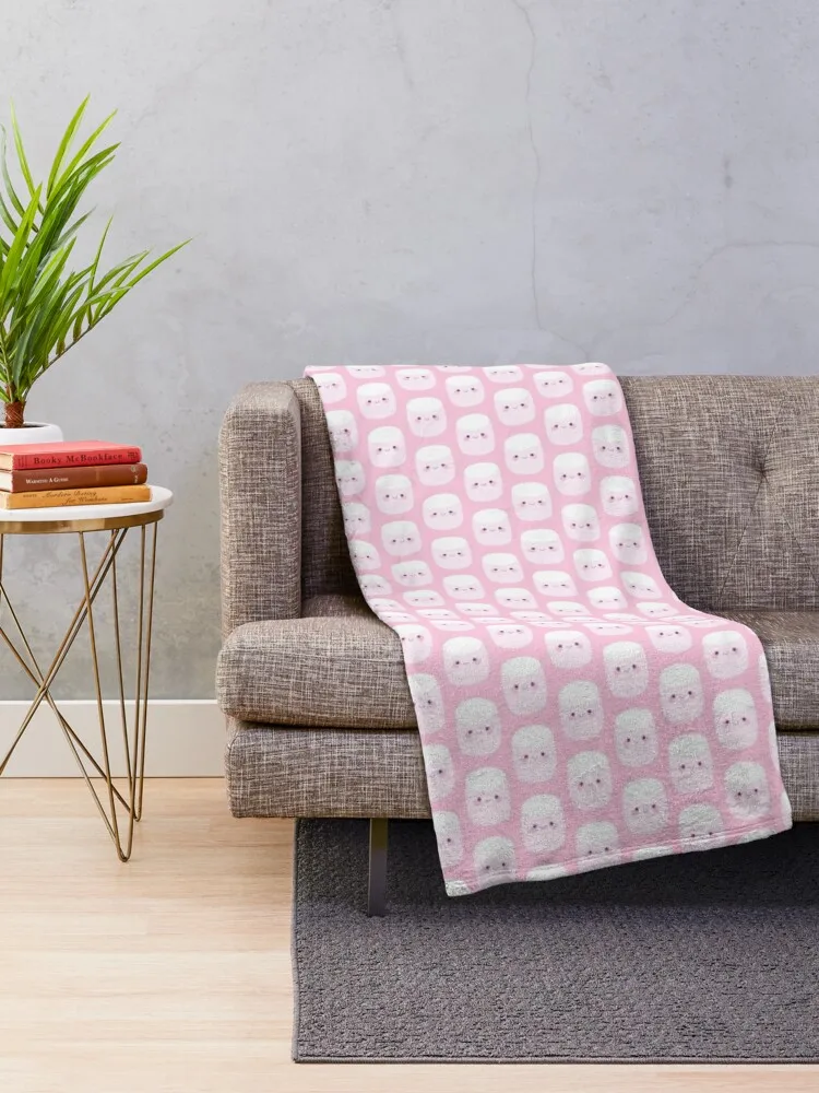 Cute pink marshmallows Throw Blanket Fashion Sofas Single Blankets