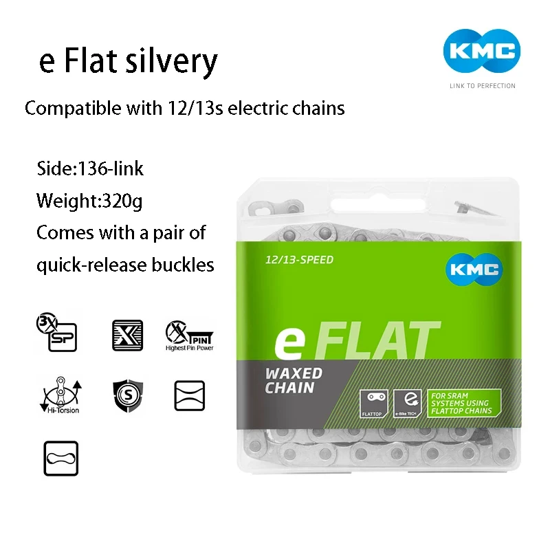 KMC 12/13 Speed X-Flat Series Wax Lichtgewicht Stille Ketting Super Sterk Chimerisch vermogen Geen inbreuknoodzaak