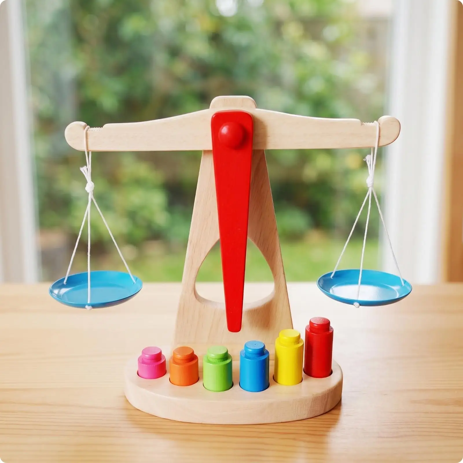 Wooden Balance Scale Toy Educational Wooden Balance Scale Simple Design Learning Aid for Classroom, Preschool