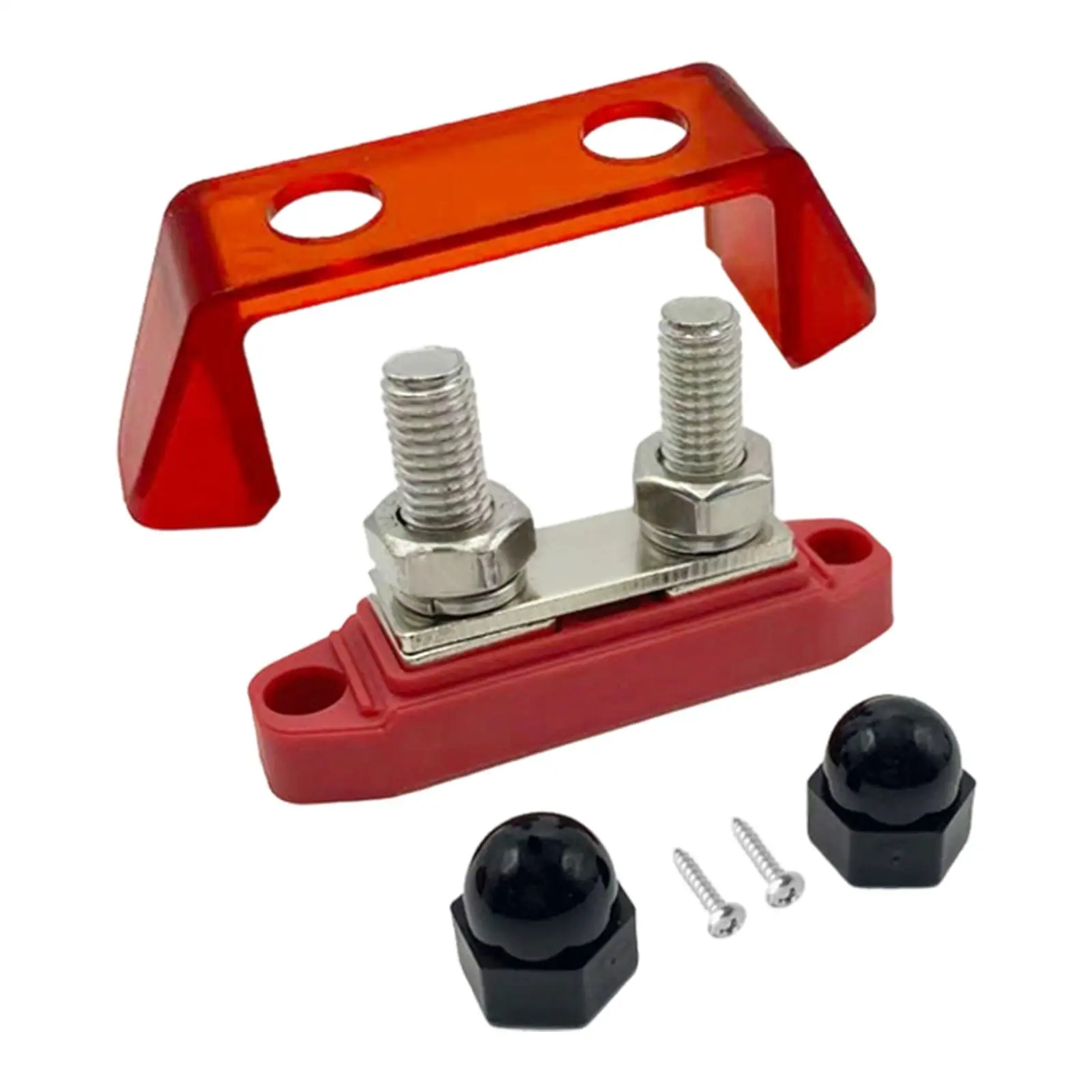 RV Boat Car Power Distribution Block Dual Stud Bus Bar Protected 200A 12V to 48V for Solar Maintenance Repair