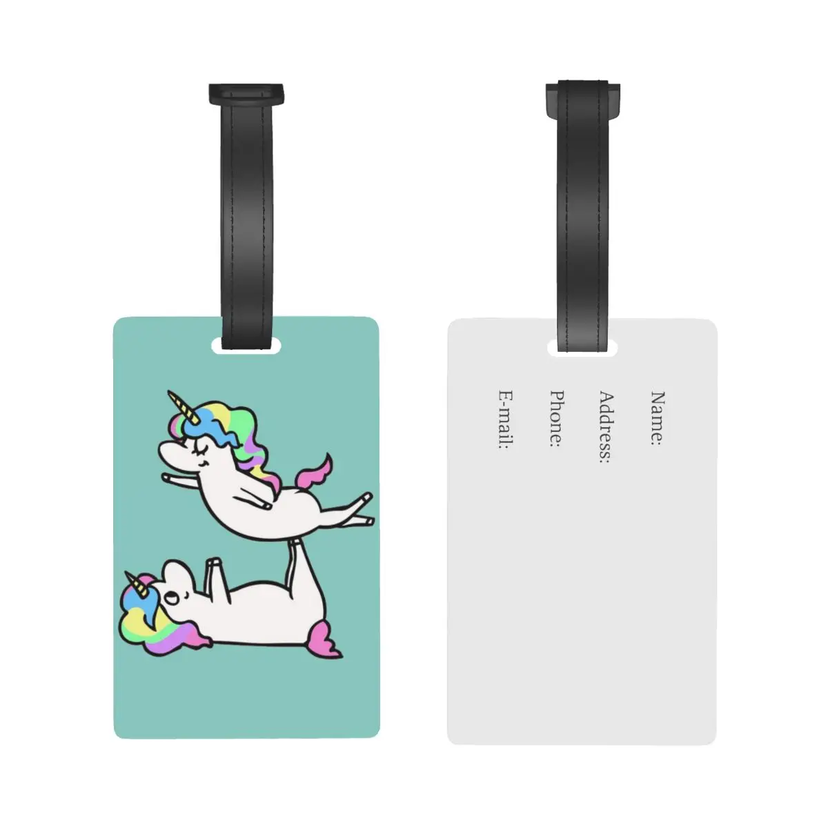 Acroyoga Unicorn Luggage Tags Suitcase Accessories Travel PVC Cute Baggage Boarding Tag Portable Label Holder ID Name Address