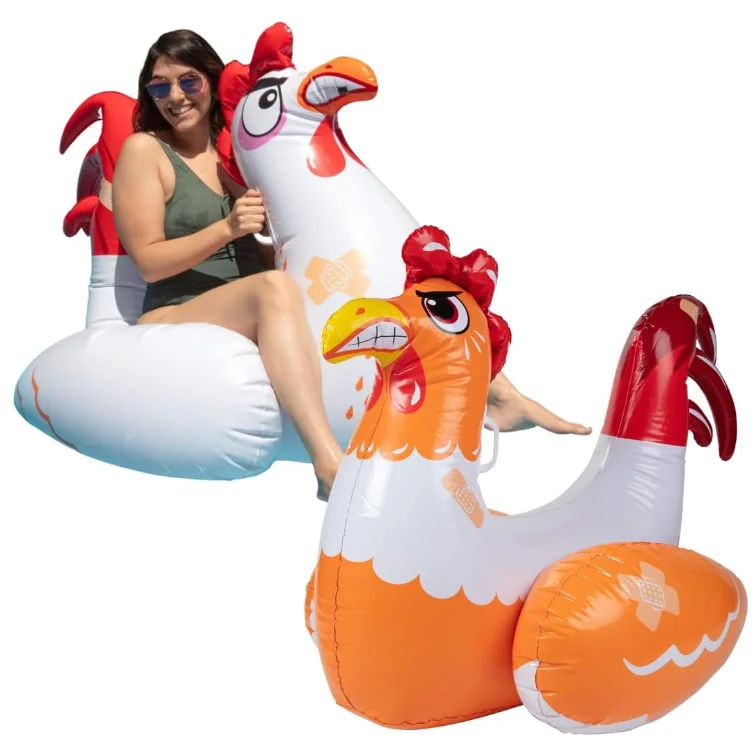 

Inflatable Chicken Fight Float Outdoor Pool Party Activity Toy for Kids & Adults