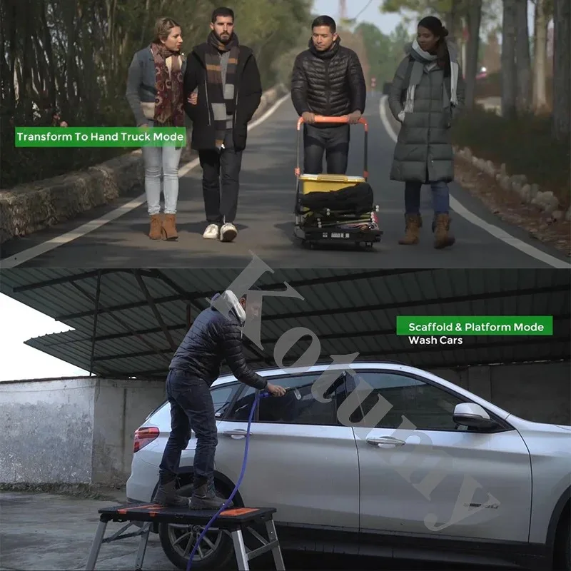 منضدة عمل محمولة 7 في 1، طاولة عمل متعددة الوظائف قابلة للطي، حصان، سقالة، شاحنة يدوية، زجاج سيارة #4