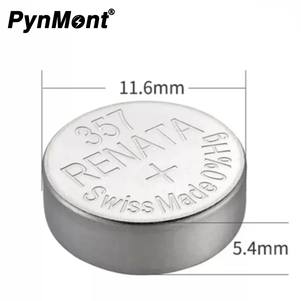 2PCS Renata 357 SR44W 303 AG13 LR44W LR44 1.55V Silver Oxide Button Battery For Watch Headphone Calculator Swiss Made