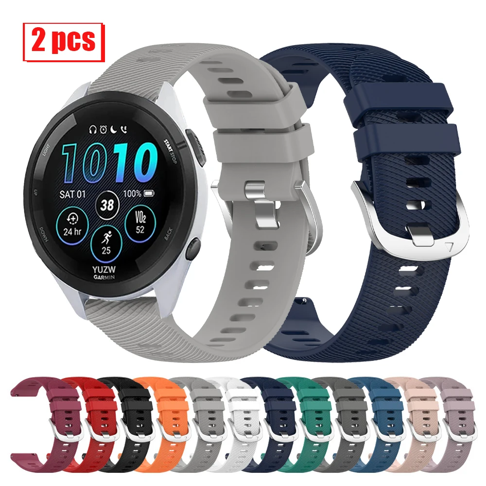 2pcs Sports 20mm 22mm Silicone Band For Garmin Vivoactive 5 4/Approach S42 Strap For Garmin Forerunner 165 265 255 245 Bracelet