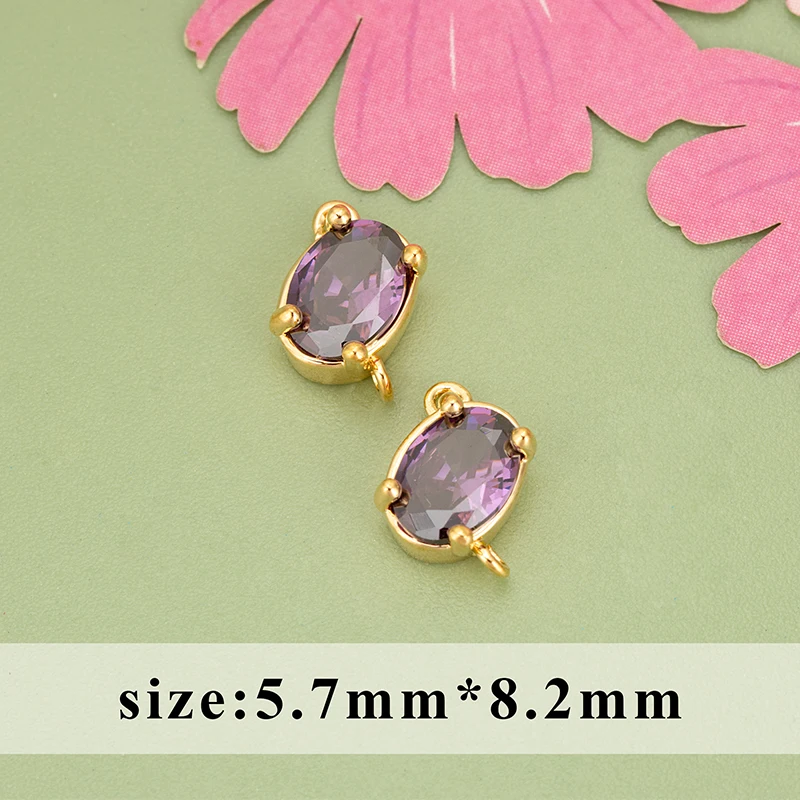assoonas MF57, Schmuckzubehör, 18k vergoldet, Kupfer, nickelfrei, Zirkon, handgefertigt, Anhänger, DIY-Anhänger, Schmuckherstellung, 6 Stück/Lot – Detail 4