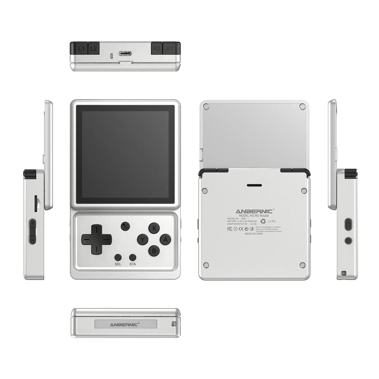 ANBERNIC RG Rotate 3,5-Zoll-IPS-Drehbildschirm Android Handheld-Spielkonsole Retro-Emulator WLAN-Videospiel-Player T618 AI PS2