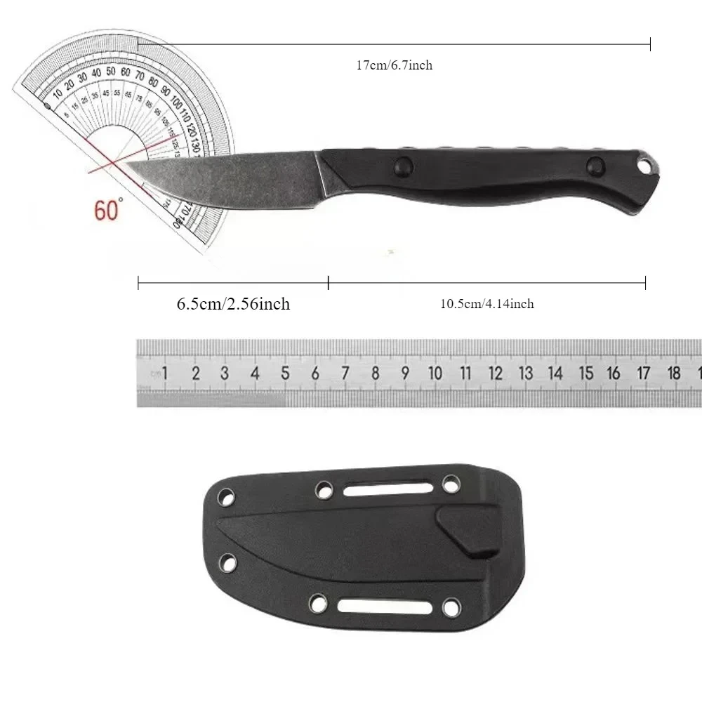 New Outdoor High hardness straight knife, EDC portable fixed blade blade with sheath, suitable for hiking knife, survival tool image 6