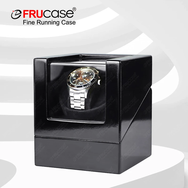 FRUCASE Wooden Watch Winder for Automatic Watches Watch Box Use USB Cable / with Battery Option